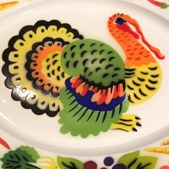 Enamelware VTG Turkey Platter Bright Festive Colors Raised Texture Major Colors! - Picture 1 of 16